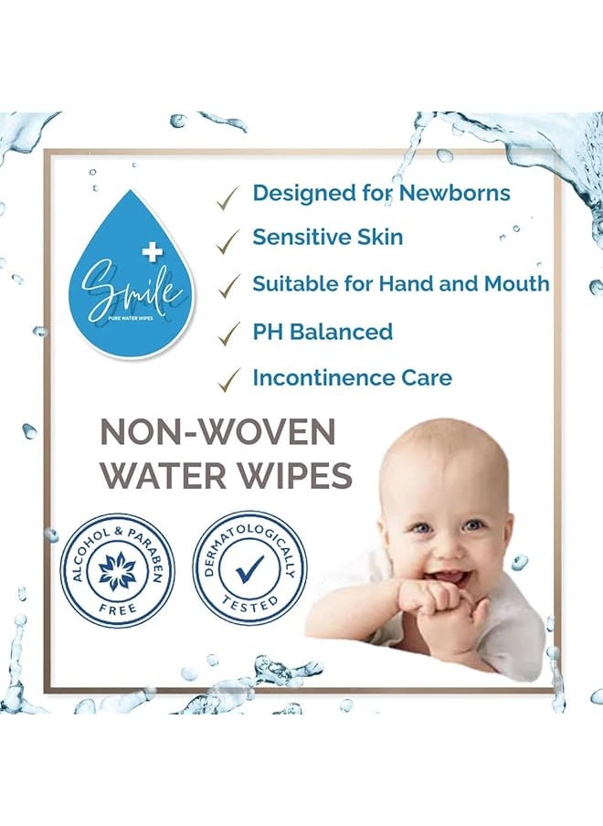 smileplus Pure Water Baby Wipes Gentle Hypoallergenic Wipes For Sensitive Skin Fragrance Free And Alcohol  - Image 2