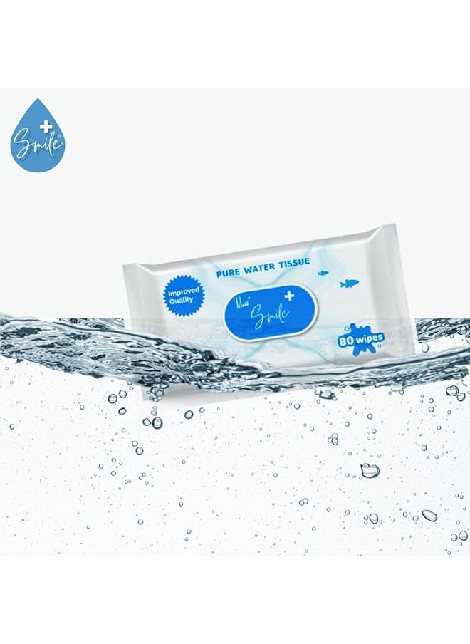 smileplus Pure Water Baby Wipes Gentle Hypoallergenic Wipes For Sensitive Skin Fragrance Free And Alcohol  - Image 3