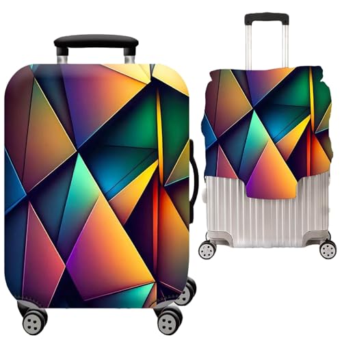Handcuffs Luggage Cover Trolley Travel Covers, Washable Dust Proof Anti-Scratch Suitcase Protector (Multicolour-Geomatric-1, S (18"-22")) - Image 1