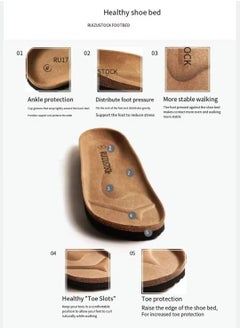 RUIZU Women's cork insole sandals, comfortable summer beach sandals with adjustable buckles  - Image 3