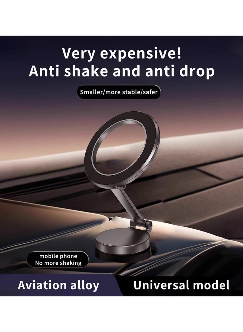 Denx Magnetic car phone holder, 360-degree foldable magnetic phone holder, magnetic car phone holder, car phone holder suitable for all phones and also suitable for iPhone 15, 14, 13 Pro Max (Black) - Image 4