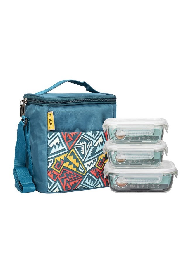 Femora Glass Lunch Box with Bag Set of 3 Containers (Rectangular- 400 ML, Rectangular- 620 ML) Clear, Microwavable Borosilicate Glaas, Ideal for College, Travel Office, Blue - pzsku/ZC5D4D4D4FAA4C701ABADZ/45/_/1737721022/a6f20634-558b-43b6-8ee9-3ab7a98513c2