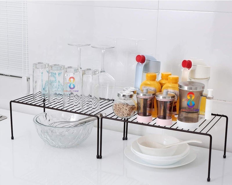 CR18 COLLECTION Black Stainless Steel Multipurpose Dish Rack,Storage Shelves for Kitchen Cabinets,Plate Stand,Utensil Rack (Black Pack of 1) - Image 5