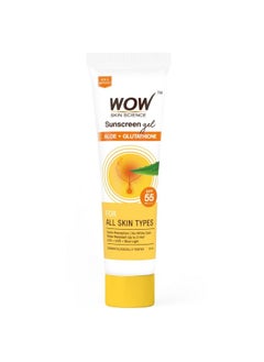 WOW Skin Science Sunscreen Gel For All Skin Types | Spf 55 Pa++++ | With Glutathione & Aloe Vera Extract | Lightweight | Quick Absorbing | No White Cast | Uva & Uvb Protection | 10 Ml  - Image 1