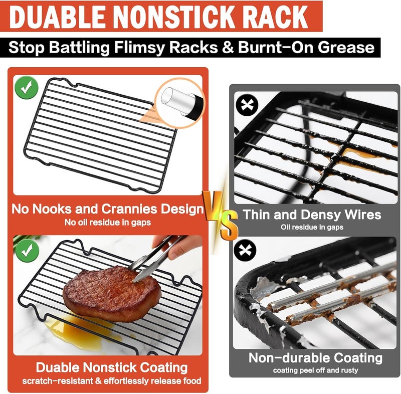 GESTONE Roasting Rack,Heavy Duty Turkey Rack for Roasting Pan,Oven Roasting Rack Insert for Baking (Rectangular 12in*7.5in) - Image 3