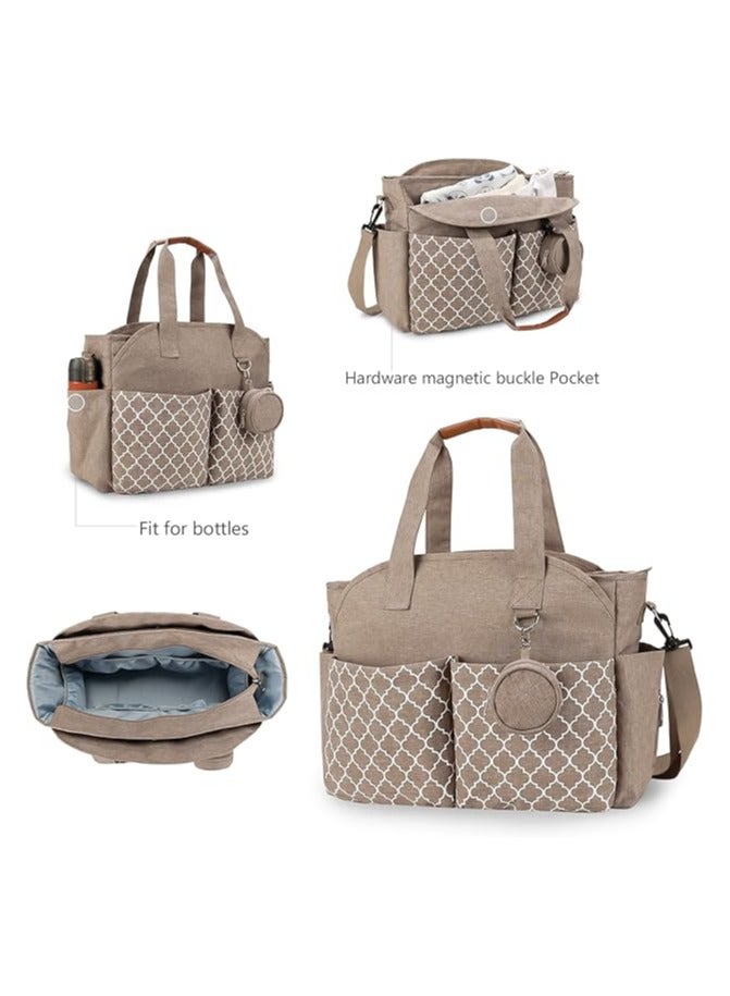 INSIJAM Diaper Bag Tote with Pacifier Case Diaper Bag Backpack for Mom - Large Capacity Hospital Bag for Delivery Baby Travel Tote with Insulated Bottle Pocket and Wipes Case Waterproof Handbag Includes Pacifier Holder - Image 2