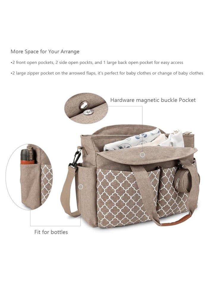 INSIJAM Diaper Bag Tote with Pacifier Case Diaper Bag Backpack for Mom - Large Capacity Hospital Bag for Delivery Baby Travel Tote with Insulated Bottle Pocket and Wipes Case Waterproof Handbag Includes Pacifier Holder - Image 3