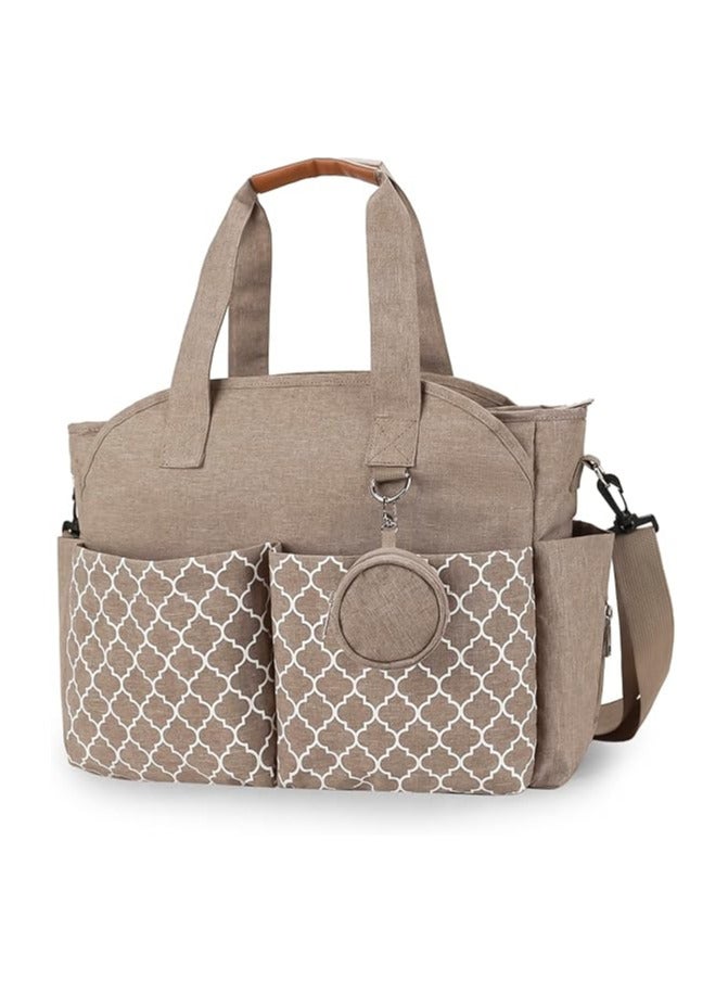 INSIJAM Diaper Bag Tote with Pacifier Case Diaper Bag Backpack for Mom - Large Capacity Hospital Bag for Delivery Baby Travel Tote with Insulated Bottle Pocket and Wipes Case Waterproof Handbag Includes Pacifier Holder - Image 1