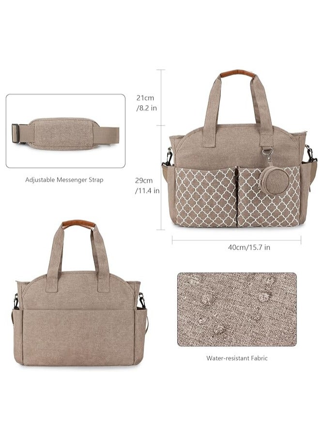 INSIJAM Diaper Bag Tote with Pacifier Case Diaper Bag Backpack for Mom - Large Capacity Hospital Bag for Delivery Baby Travel Tote with Insulated Bottle Pocket and Wipes Case Waterproof Handbag Includes Pacifier Holder - Image 5