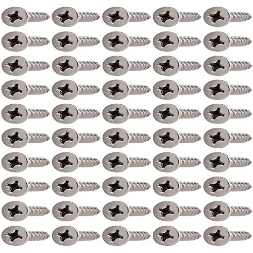 Hulless #6 x 5/8" Wood Screws 304 Stainless Steel Phillips Flat Head Screws Self Tapping Screws 100 Qty. - Image 2