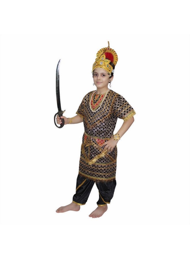 Kaku Fancy Dresses Kaku Fancy Dresses Silk & Polyester Ravan Gown Costume Of Ramleela|Dussehra|Mythological Character -Multicolour, 14-17 Years, For Boys - Image 3