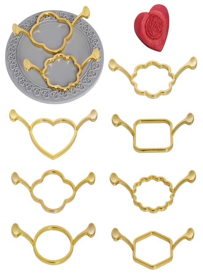 cnomg 7pcs Metal Wax Seal Molds Gold Wax Seal Mat Wax Seal Molds kit for Invitations Envelopes Gifts Wine Packaging - Image 1