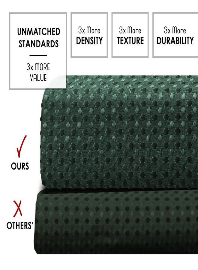 Clara Clark Hunter Green Shower Curtain - Hotel Quality Waffle Fabric Bath Curtain 72x72, Heavy Duty Waterproof Shower Curtains for Bathroom - Image 3