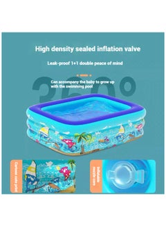 ZERIFAM Inflatable Swimming Pool, Thickened Large Kiddle Pool, Blowup Pool for Summer Water Party, Family Swimming Pool for Backyard Garden Outdoor Indoor (150x100x55cm)  - Image 4