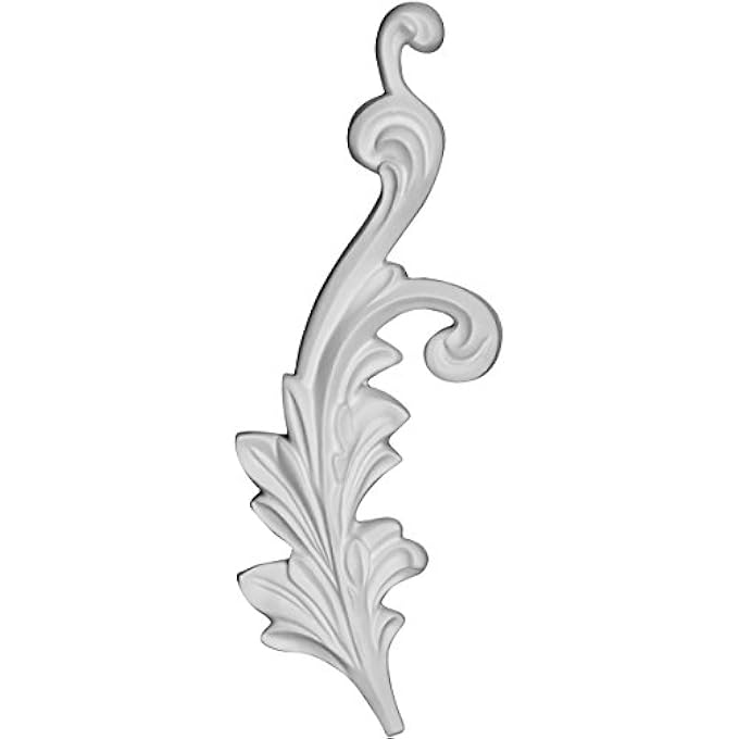 ONL04X10X01RB-L 3 5/8"W X 9 1/2"H X 7/8"P ROBIN SCROLL ONLAY, LEFT, WHITE - Image 2
