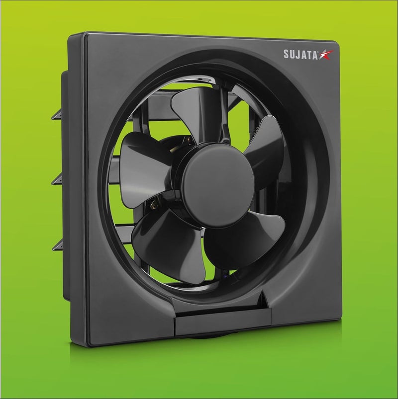 Sujata Exhaust Fan 2 Yrs Warranty 200mm 230V 1350 RPM Exhaust Fan for BathroomKitchen 8 inch All Rooms 100 Copper Winding EPB72 Black - Image 1