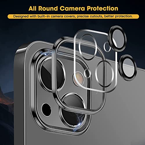 VONZEE® Clear Logo Electroplating Transparent Case for iPhone 14 Case 6.1 inch 2022, Luxury Electroplated TPU Cover, Individual Camera Protection for Each Lens Bumper Case (Black) - Image 3