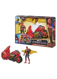Spider-Man Marvel 6Inch Jet Web Cycle Vehicle And Detachable Action Figure Toy With Wings Movieinspired For Kids Ages 4 And Up  - Image 1
