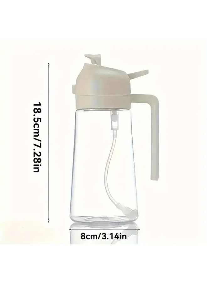 White 2 In 1 Oil Spray Bottle And Pourer With Precise Control For Cooking Baking Salad Dressing - Image 4