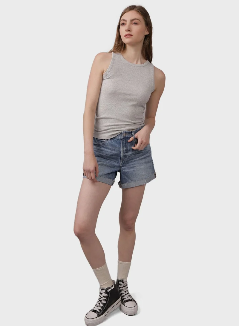 American Eagle Crew Neck Cropped Top