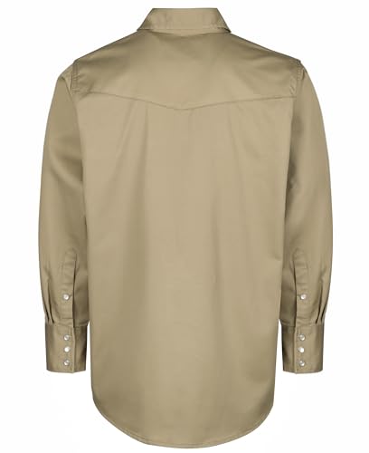 Titicaca FR Shirt for Men Pearl Snaps Flame Resistant 100% C 7.5oz Khaki Welding Shirt - Image 3