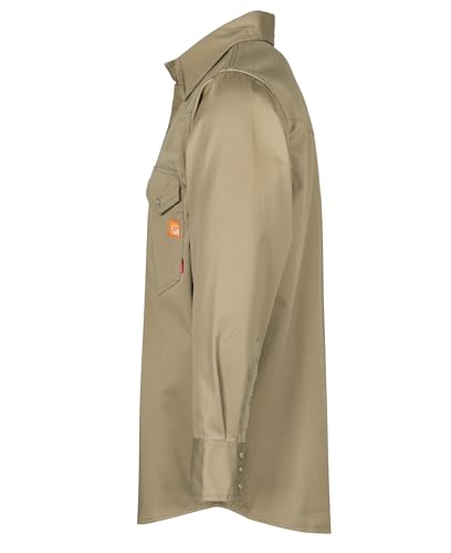 Titicaca FR Shirt for Men Pearl Snaps Flame Resistant 100% C 7.5oz Khaki Welding Shirt - Image 2