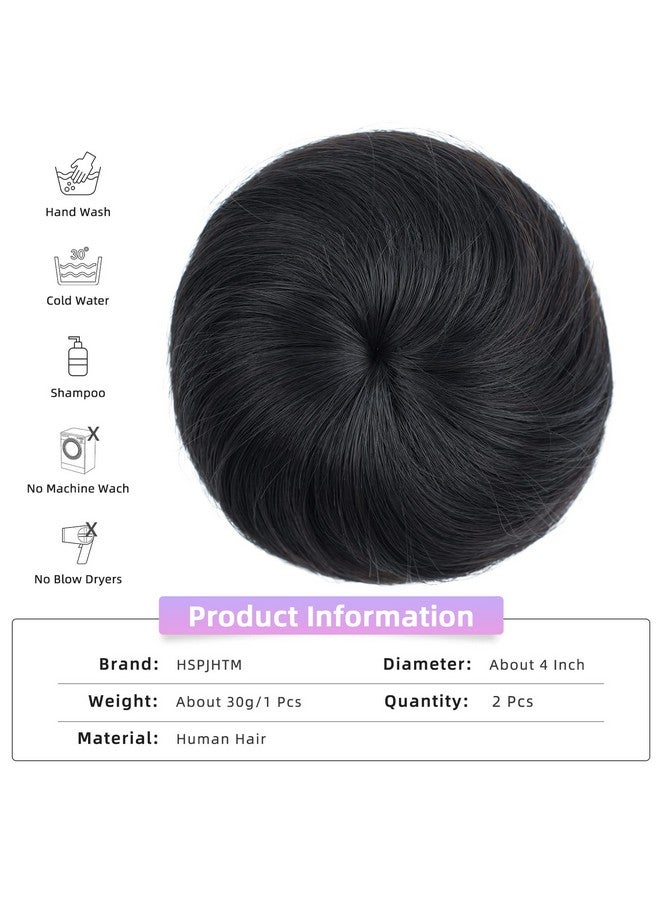 HSPJHTM 2 Pcs Hair Bun Extensions Wig Accessory Updo Hairpieces Curly Wavy Hair Scrunchies Updo Hair Pieces Bun Extension Ponytail Messy For Women Girls Black - Image 3