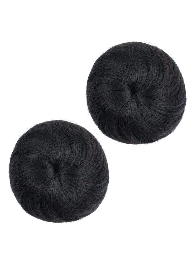 HSPJHTM 2 Pcs Hair Bun Extensions Wig Accessory Updo Hairpieces Curly Wavy Hair Scrunchies Updo Hair Pieces Bun Extension Ponytail Messy For Women Girls Black - Image 2