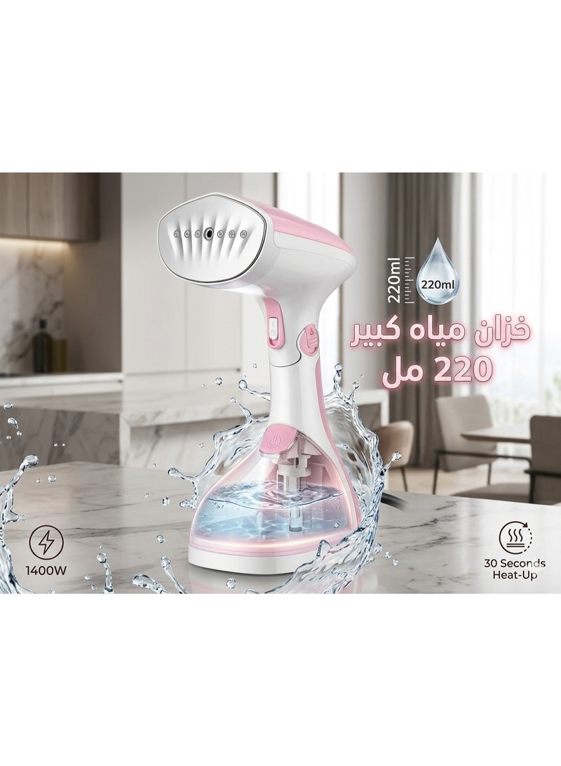 1400W Handheld Garment Steamer – Portable Foldable Clothes Steamer with 30-Second Fast Heat-Up & 220ml Water Tank - Image 4
