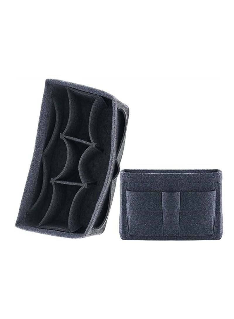 Grey XL Felt Purse Organizer Insert with Multi-Pockets for Travel Handbags Totes and Hobos Universal Fit Compact Storage Solution - Image 1