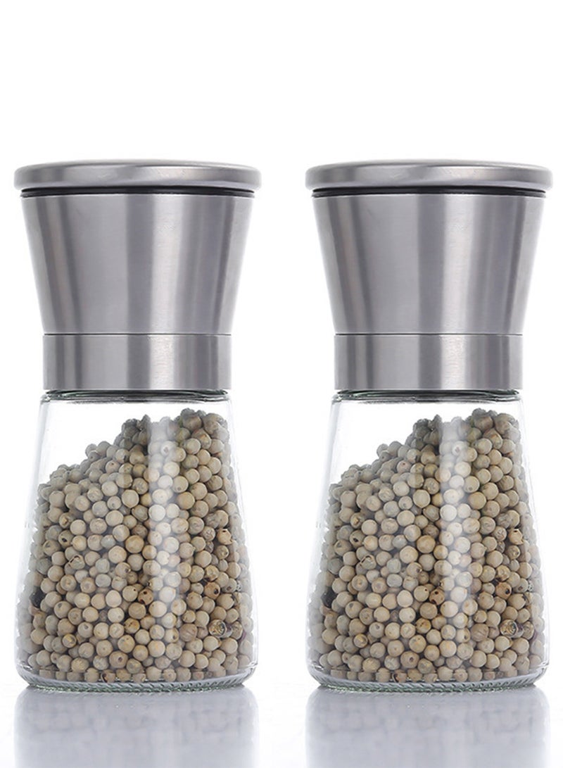 Stainless steel pepper and peppercorn hand grinder bottle 180ml  - Image 1