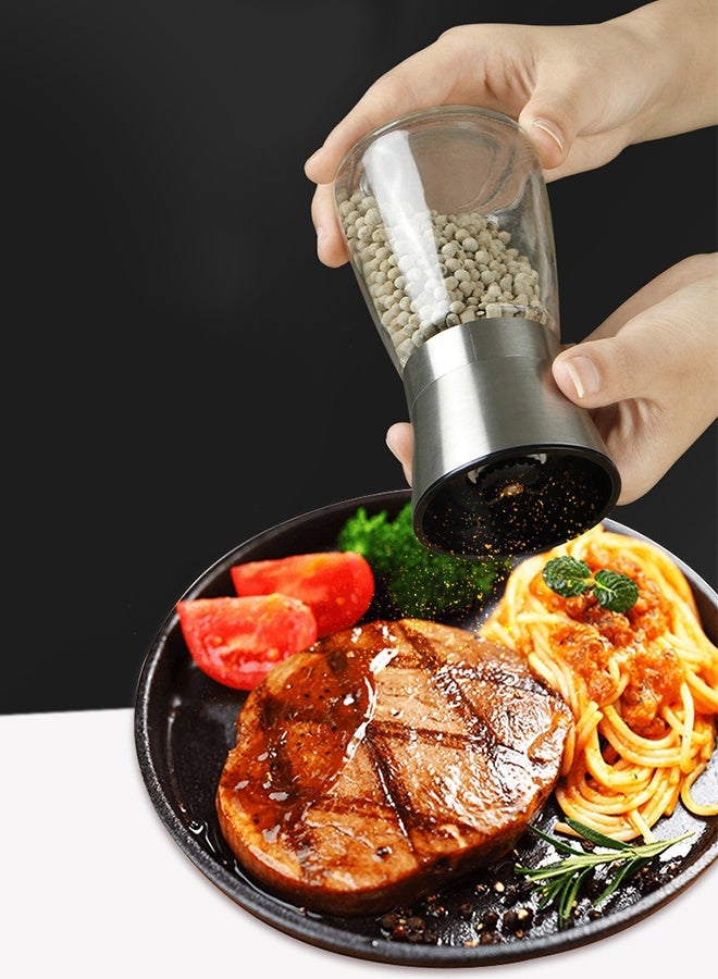 Stainless steel pepper and peppercorn hand grinder bottle 180ml  - Image 4