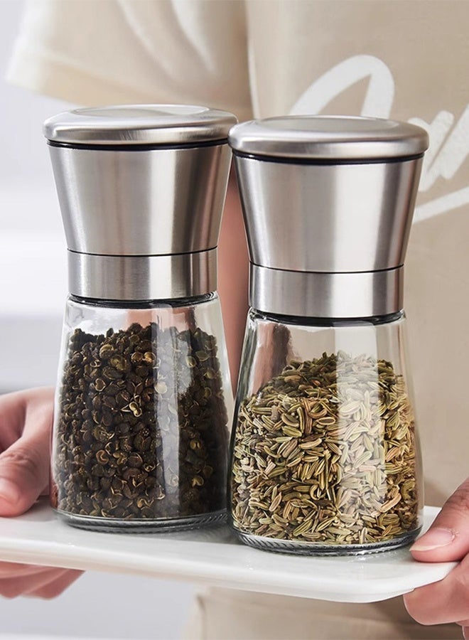Stainless steel pepper and peppercorn hand grinder bottle 180ml  - Image 2