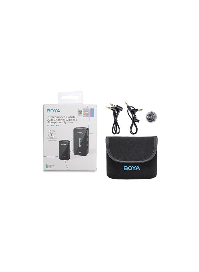 BOYA - BY-XM6-S1 Mini  Ultracompact 2.4GHz Dual-Channel Wireless Microphone System - with 2 years warranty - official distributor - Image 1