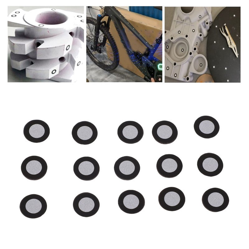 3D Scanning Markers: 200Pcs 6mm Inner 10mm Outer High Reflectivity Tear Resistant Reusable Reflective Dots - UV Protected Easy To Apply Scanner Reference Points for 3D Motion Capture Gait Analysis Mul - Image 2