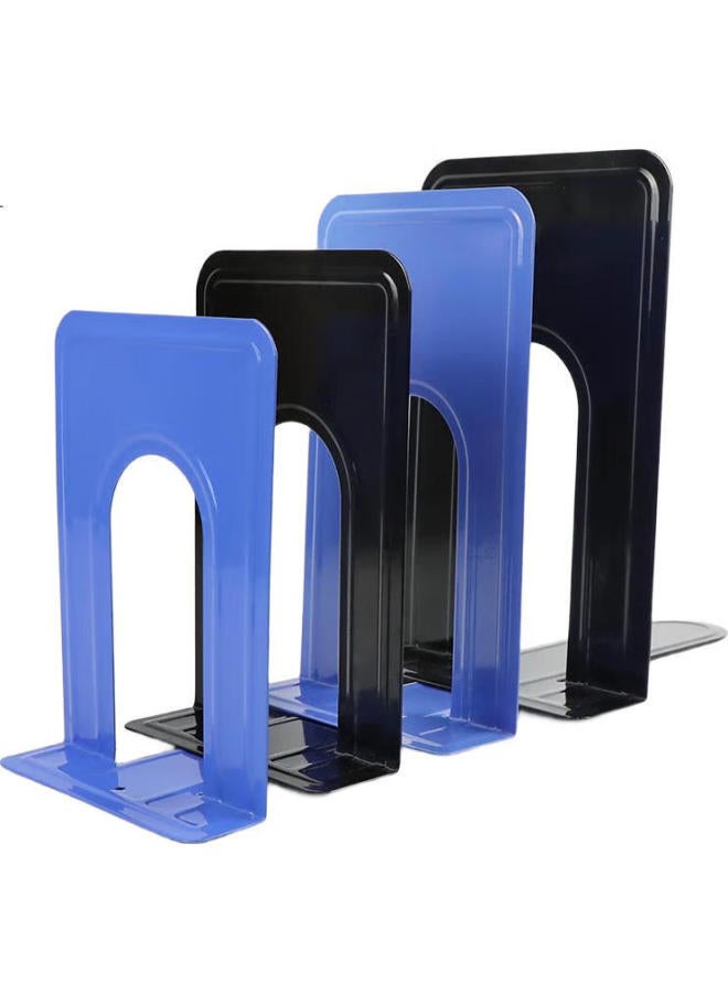 Befon Deyin 8.5-Inch (21Cm High) Metal Bookend 3556, Simple Desktop Bookshelf Clip Storage Book Creative Book Stopper, Blue, 2 Pieces/Pack - Image 2