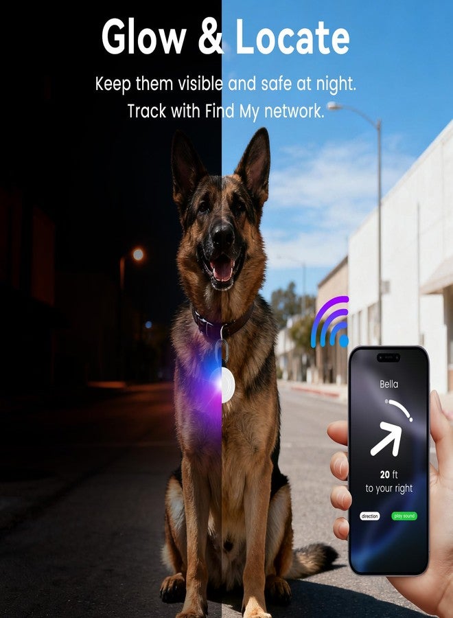Vebiso 2-in-1 GPS Tracker & Dog Light - Smart Tracking Pet LED Light for iOS Only - Rechargeable IP68 Waterproof Dog Collar Light with 6 Modes for Night Walking - Works with Apple Find My, No Subscription - Image 5