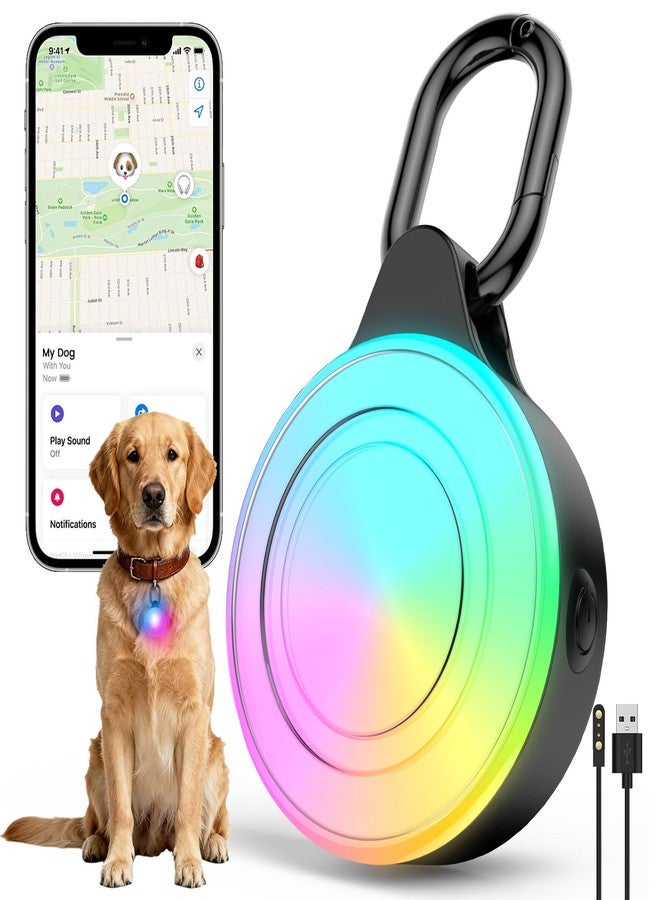 Vebiso 2-in-1 GPS Tracker & Dog Light - Smart Tracking Pet LED Light for iOS Only - Rechargeable IP68 Waterproof Dog Collar Light with 6 Modes for Night Walking - Works with Apple Find My, No Subscription - Image 1