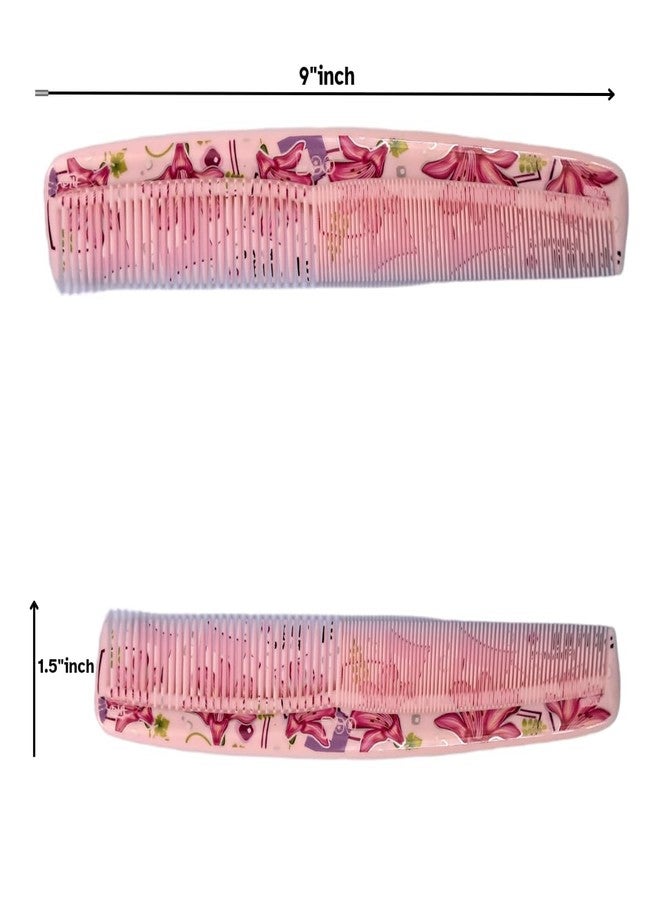 PUTHAK Floral Hair Dressing Big Comb, Family Pack, Hair Comb for Women, Men Printed Dressing Detangling Combo Set ((Combo of 3)) - Image 1