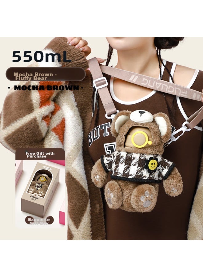 Fga Fuguang Children's Insulated Cup, Water Bottle, 316l Stainless Steel, Double Lid, Exquisite Gift Box, For Boys And Girls, Students, Brown - Image 1