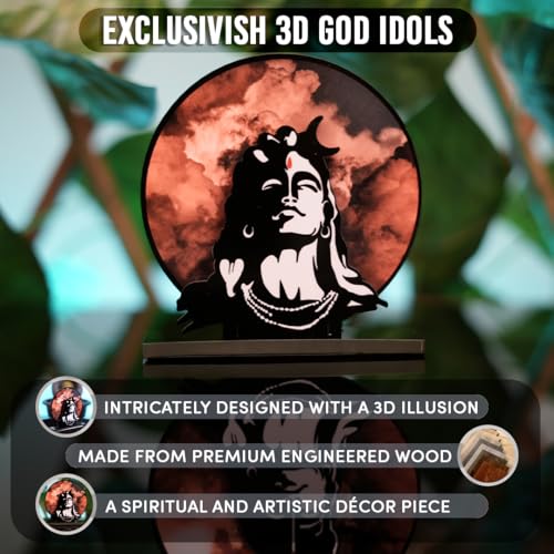 Exclusivish Shiv Ji 3D Car Idol with Box | Shiva Idol for Car Dashboard, Mahadev Murti, Adiyogi Statue for Home, Mandir, Work Desk & Living Spaces | Lord Shiva Gift Items & Car Dashboard Accessories - Image 2