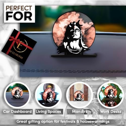 Exclusivish Shiv Ji 3D Car Idol with Box | Shiva Idol for Car Dashboard, Mahadev Murti, Adiyogi Statue for Home, Mandir, Work Desk & Living Spaces | Lord Shiva Gift Items & Car Dashboard Accessories - Image 4