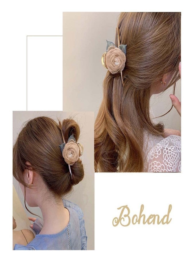 Bohend Big Flower Hair Claw Nonslip Thick Hair Clip Strong Large Hair Styling Accessories for Women and Girls - Image 3