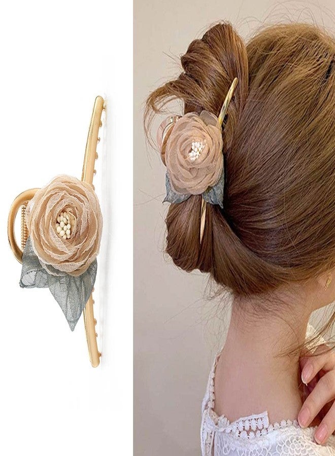 Bohend Big Flower Hair Claw Nonslip Thick Hair Clip Strong Large Hair Styling Accessories for Women and Girls - Image 1