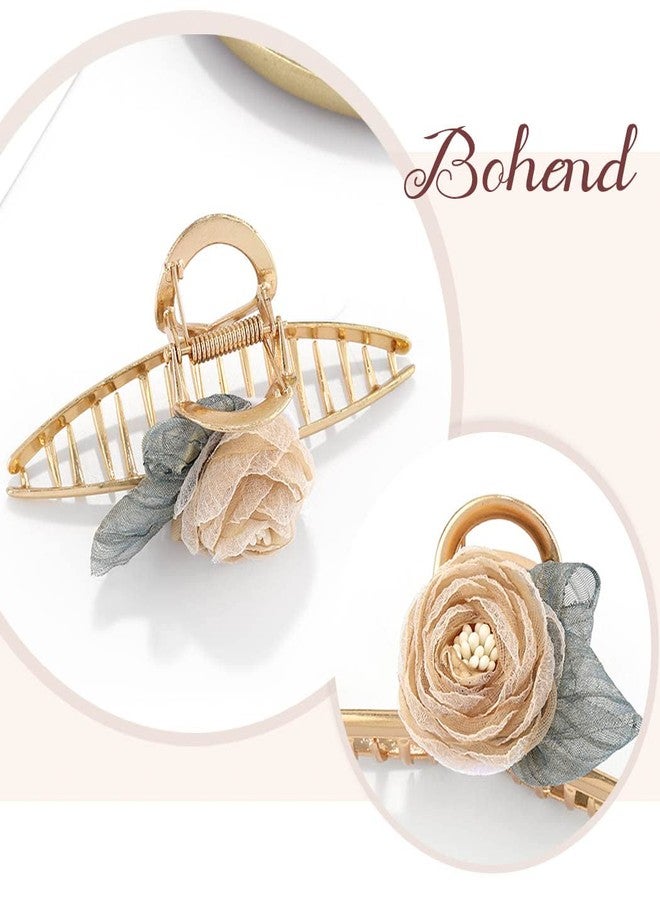 Bohend Big Flower Hair Claw Nonslip Thick Hair Clip Strong Large Hair Styling Accessories for Women and Girls - Image 4