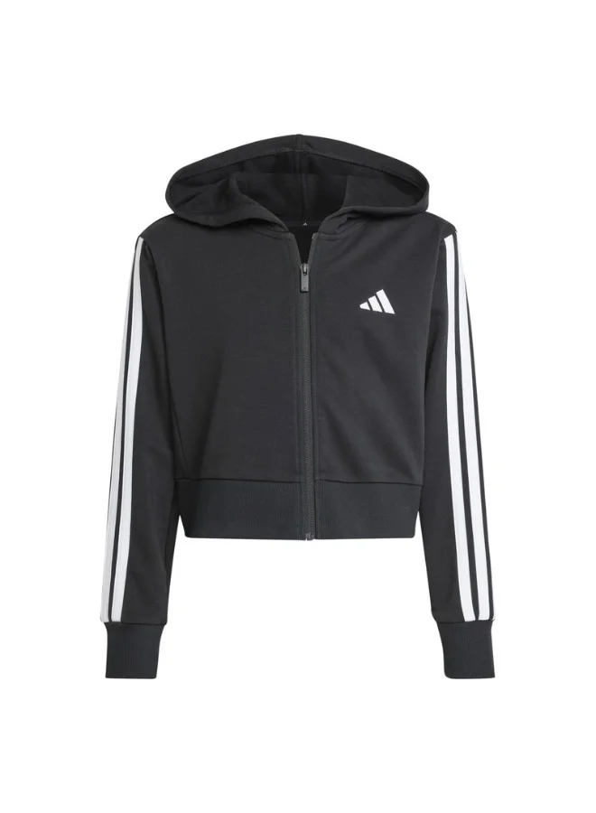 adidas جاكيت تدريب أسود Jg 3S Ft Fz Cro للأطفال 7-8 سنوات