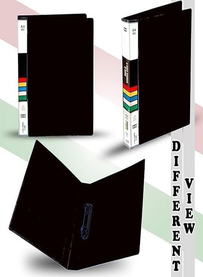 HCS Plastic File Folder 2D Ring Binder A4 Size Tough & Efficient and Elegant Document Storage, School Project Binders, Contemporary Design for Neat Organization (Black, Pack of 2) - Image 3