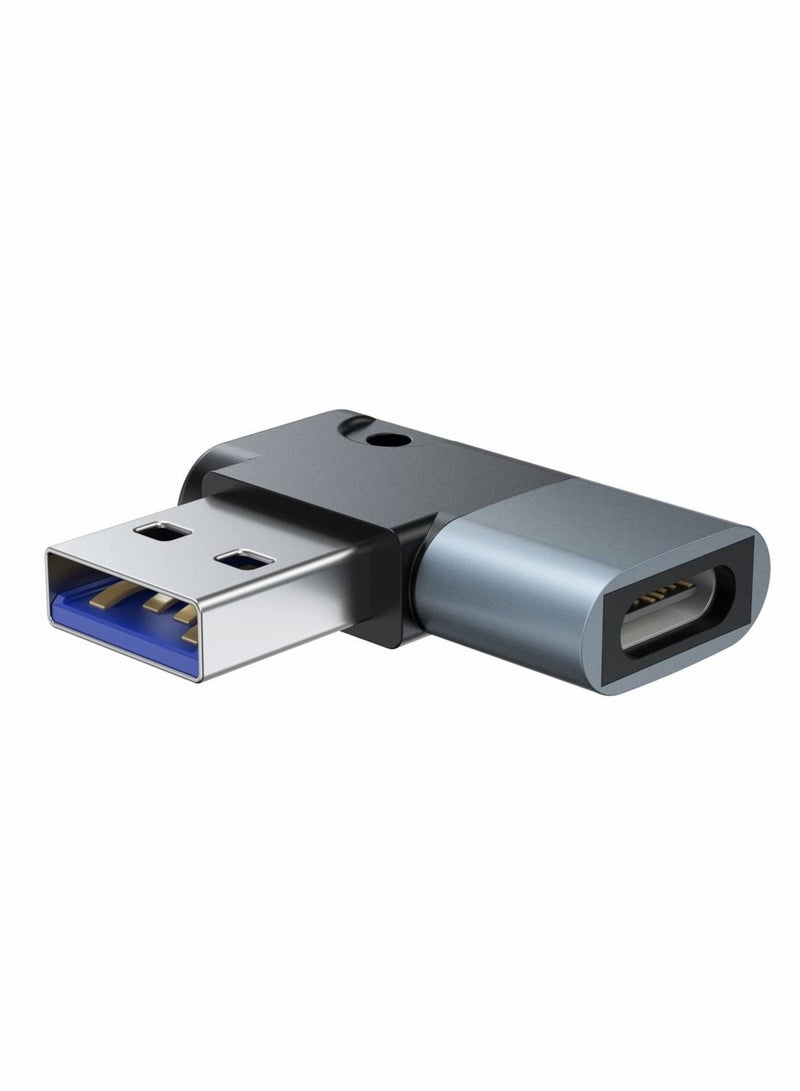 Captaintech 90 Degree USB C to USB A Adapter, Right Angle & Left Angle USB A 3.0 Male to USB Type C 3.1 Female Connector for Laptops, Wall Chargers, Power Banks(4 Pack) - Image 1