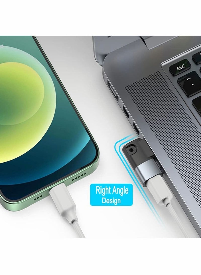 Captaintech 90 Degree USB C to USB A Adapter, Right Angle & Left Angle USB A 3.0 Male to USB Type C 3.1 Female Connector for Laptops, Wall Chargers, Power Banks(4 Pack) - Image 3