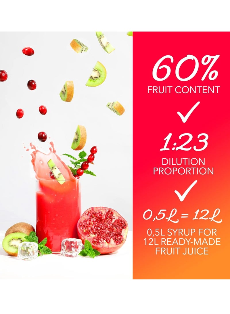 فروتا ماكس لايت FruttaMax Light - منخفض الكربوهيدرات - شراب اللياقة البدنية | زيرو سكر | مع ستيفيا | 60٪ محتوى الفاكهة 500 مل (برتقالي - خفيف)  - Image 4